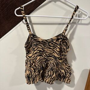Zebra Print Strappy Top